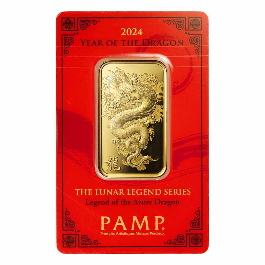 2024 1 oz Gold Bar - PAMP Lunar Legends Azure Dragon (In Assay) | eBay